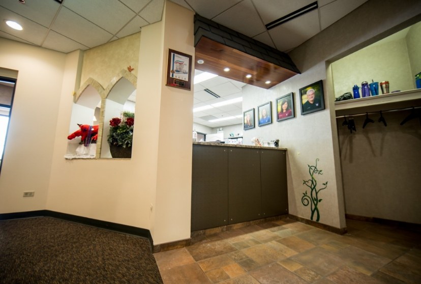 Children's dental office reception desk