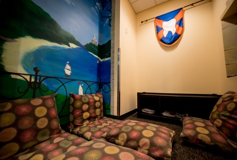 Kid friendly children's dental office waiting room